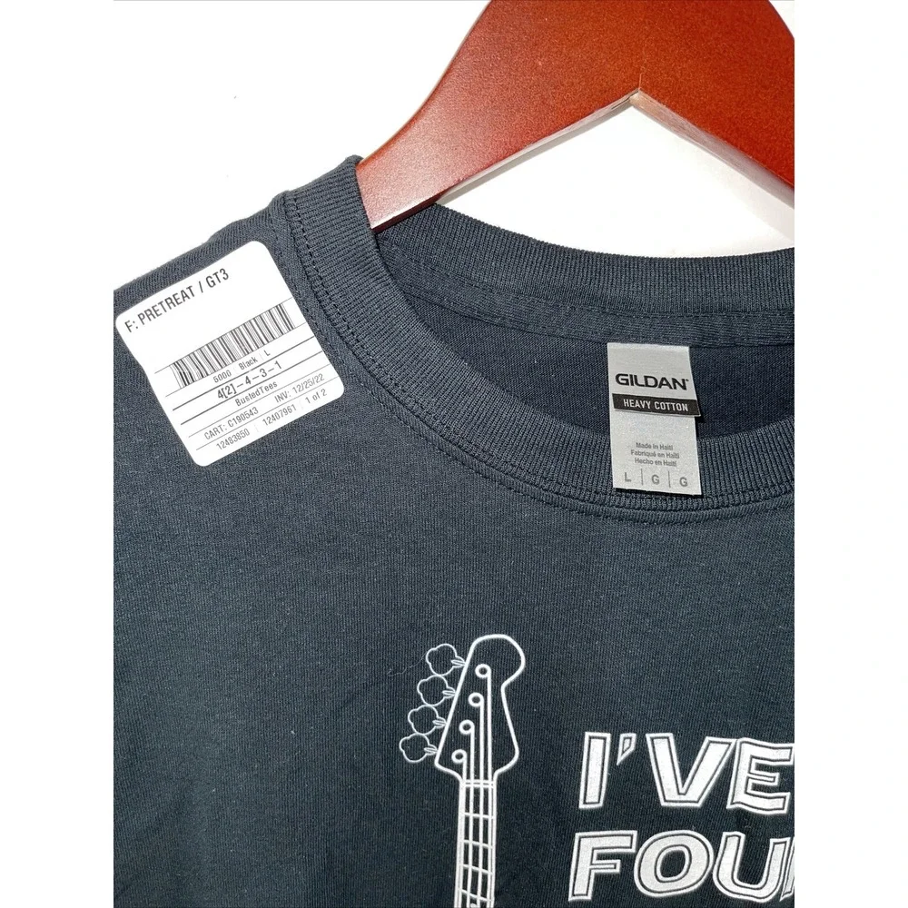 Gildan Printed T-Shirt Black Mens Large short sleeve Heavy‎ Cotton